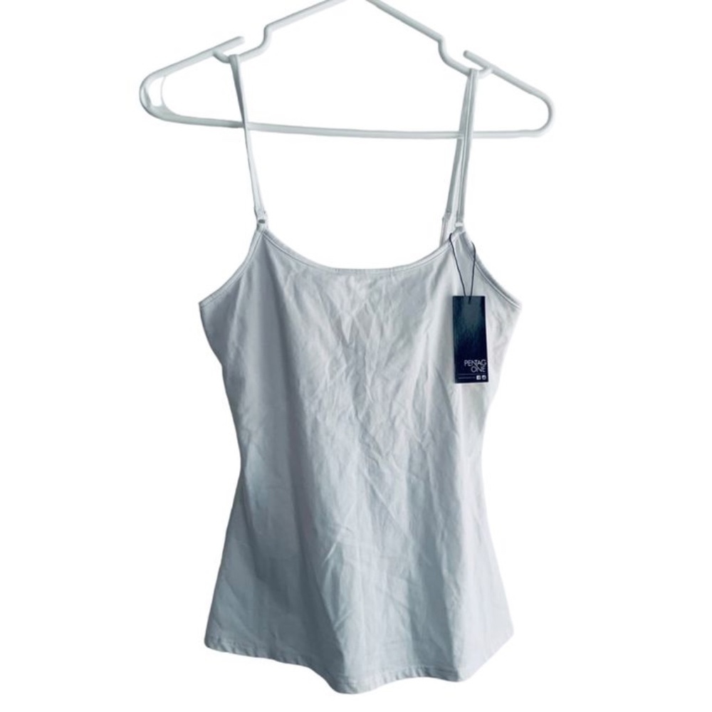 🤍XS White Camisole Pentagone Integrated support Adjustable straps with tag🤍